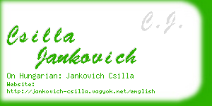 csilla jankovich business card